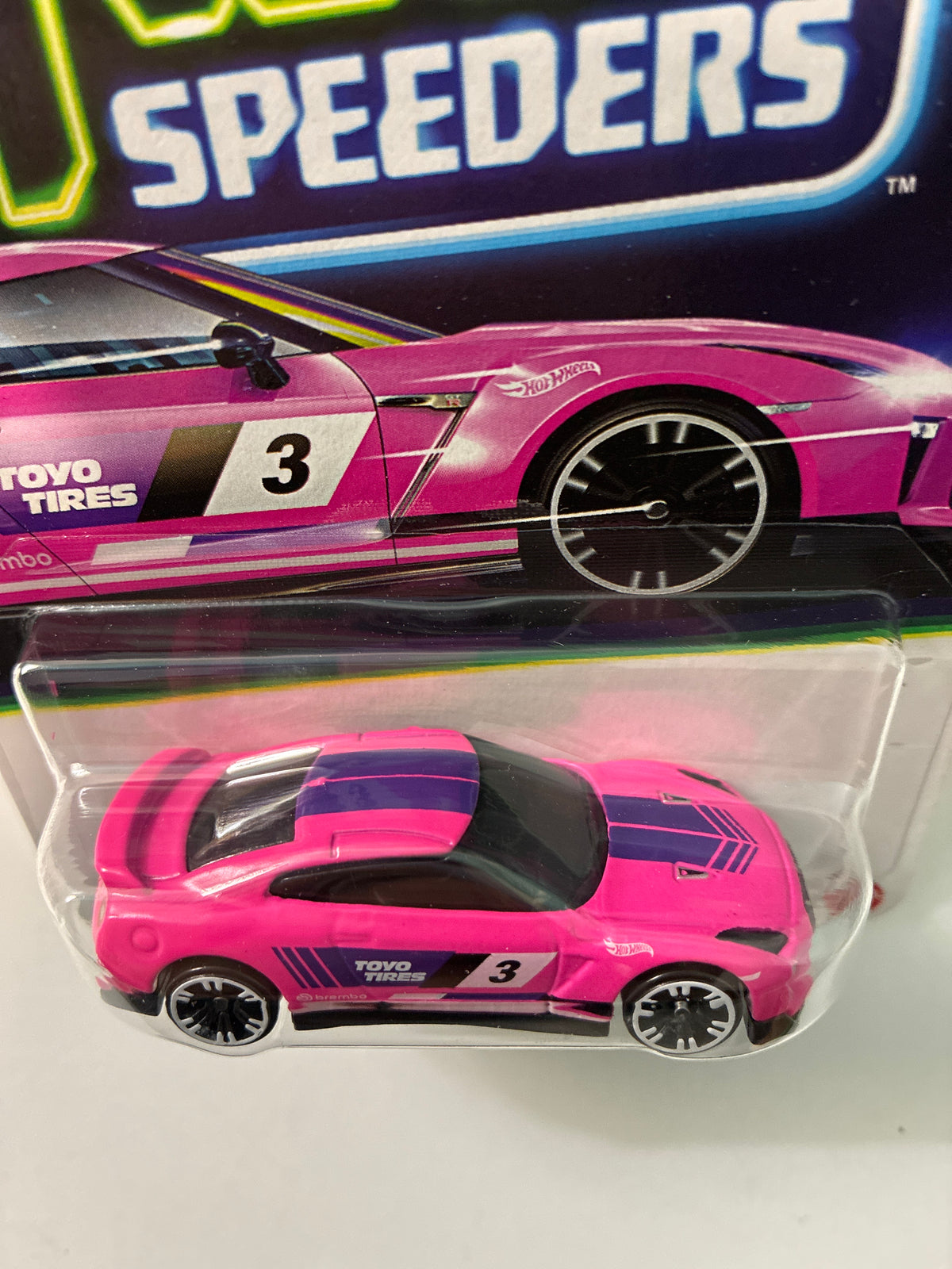 Hot Wheels 1/64 Neon Speeders 2017 Nissan GT-R R35 Pink - JKY01