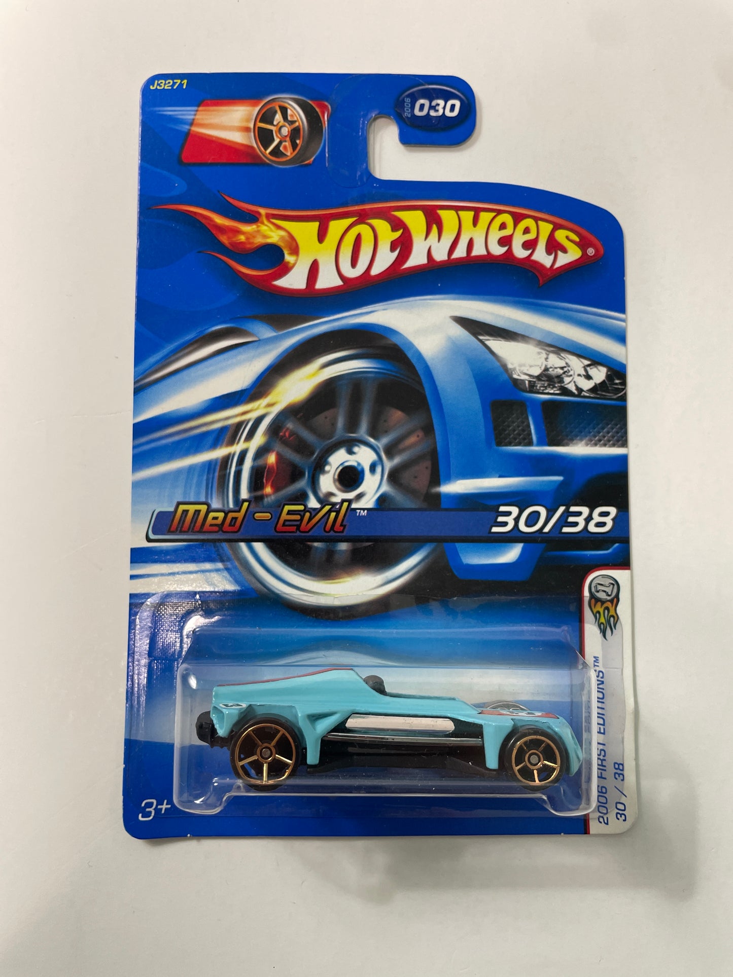Hot Wheels 1/64 Med-Evil Blue - Damaged Box
