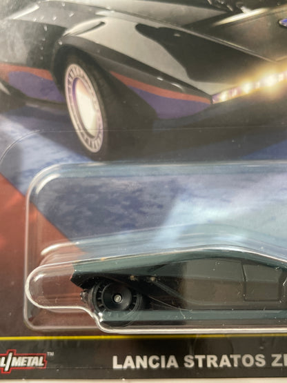 *Chase* Hot Wheels 1/64 Car Culture Hammer Drops Lancia Stratos Zero Black - HRW10 - Damaged Car