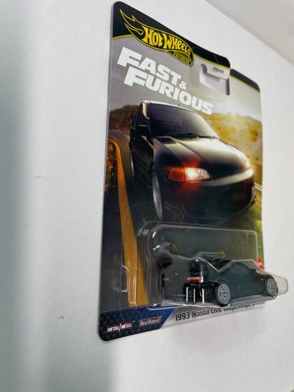 Hot Wheels 1/64 Fast & Furious Mix M 1993 Honda Civic Coupe/ Coupé EX EJ1 Black