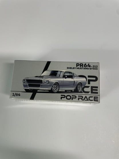 Pop Race 1/64 Ford Shelby Mustang GT500 Chrome - PR64-0312