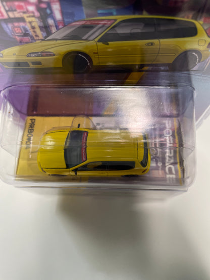 Pop Race 1/64 Honda Civic EG6 Vancouver Edition Yellow - PRB004