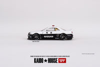 Mini GT x Kaido House 1/64 Nissan Skyline GT-R (R34) Kaido Works V2 Aero (Japan Police) Black & White