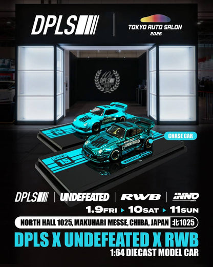 Inno64 x DPLS 1/64 2026 Tokyo Auto Salon Porsche RWB 993 Blue - IN64-993RWB-UNDFTD-03