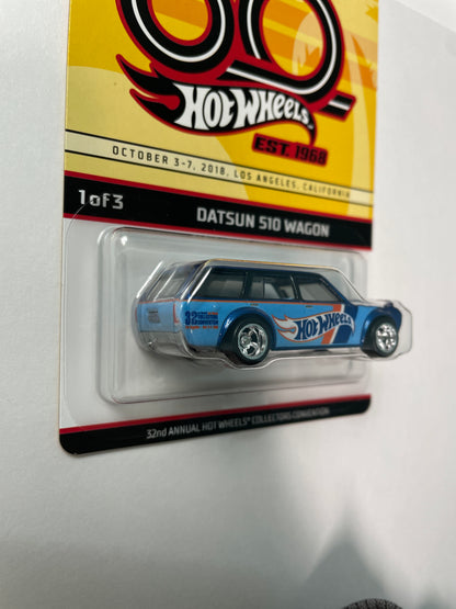 Hot Wheels 1/64 32th Annual Collectors Convention Los Angeles Datsun 510 Wagon Blue