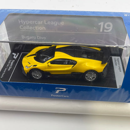 Postercars 1/64 n19 Hypercar League Collection Bugatti Divo Jaune Soufre Yellow