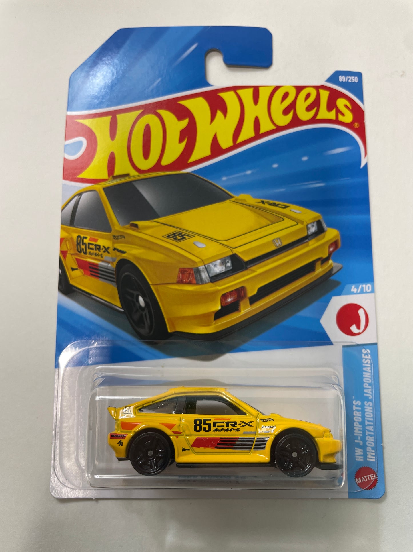 Hot Wheels 1/64 1985 Honda CR-X Yellow