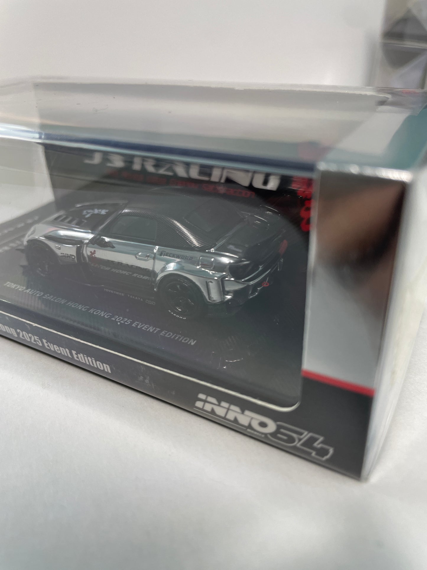 Inno64 1/64 Honda S2000 J'S Racing Tokyo Auto Salon Hong Kong 2025 Event Edition Chrome Silver - IN64-S2000JS-TASHK25