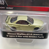 1/43 Hot Wheels Nissan Skyline GT-R ( BNR34) V.Spec II Nur w/ Nismo Parts Green