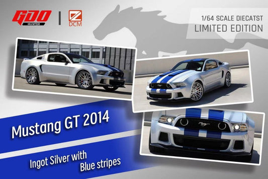DCM 1/64 Ford Mustang GT 2014 Silver & Blue