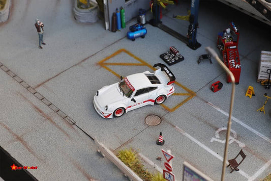 Star Model 1/64 Porsche RWB 964 White w/ Red Rims