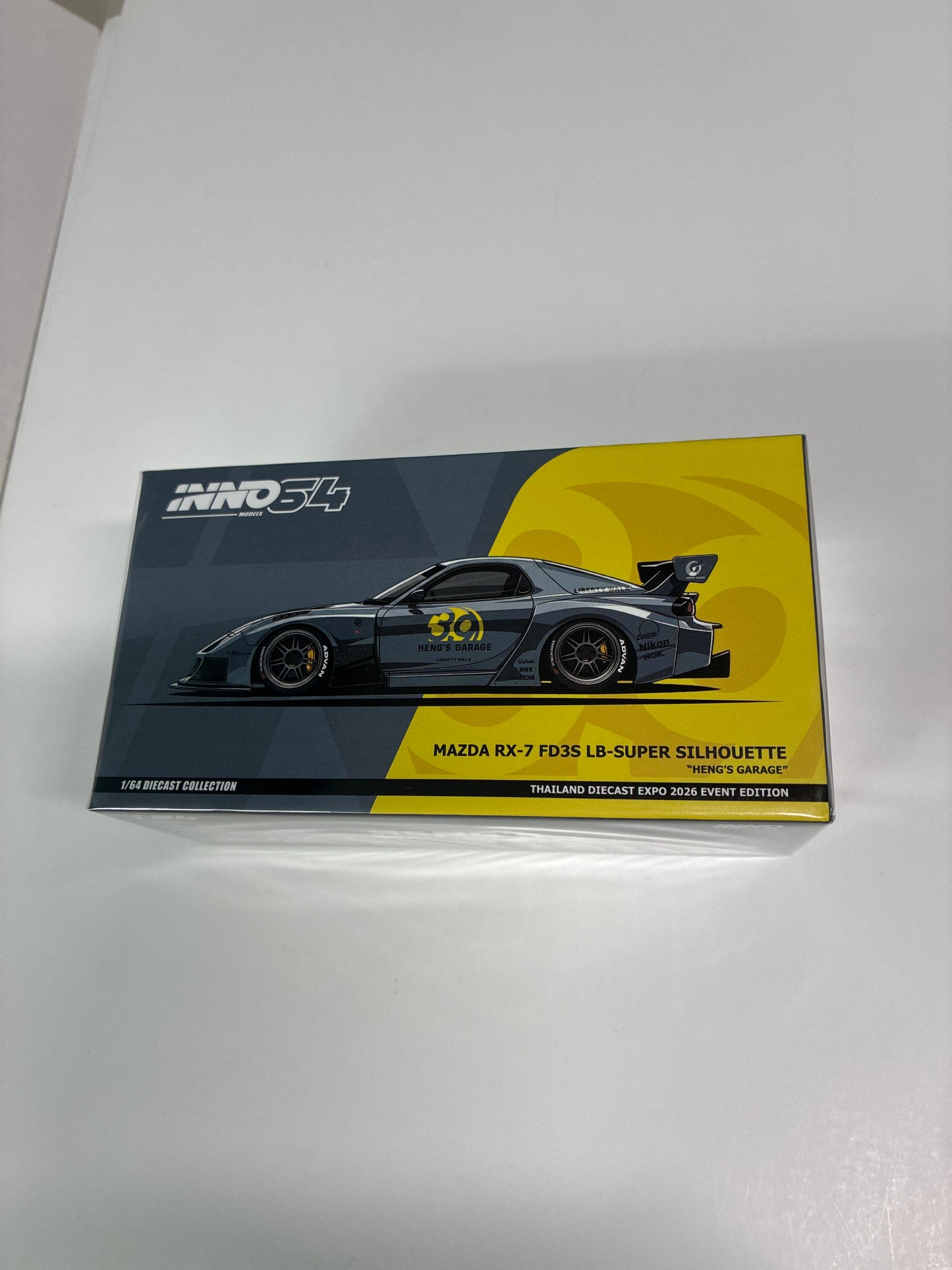 Inno64 1/64 2026 TDE Mazda RX-7 FD3S LB-Super Silhouette Heng'S Garage Grey - IN64-LBWK-RX7-09-TDE26