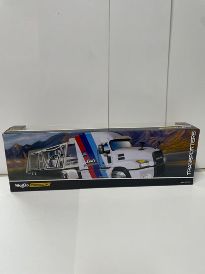 Maisto 1/64 Transporters Mercedes-Benz Actros 1851/ 1990 Mercedes-Benz 190 E Red & Black