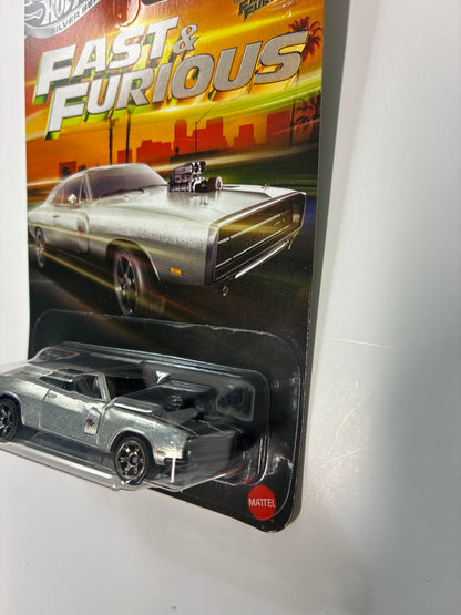 Hot Wheels 1/64 Silver Series Fast & Furious 1970 Dodge Charger R/T Metal - JKX21 - Damaged box