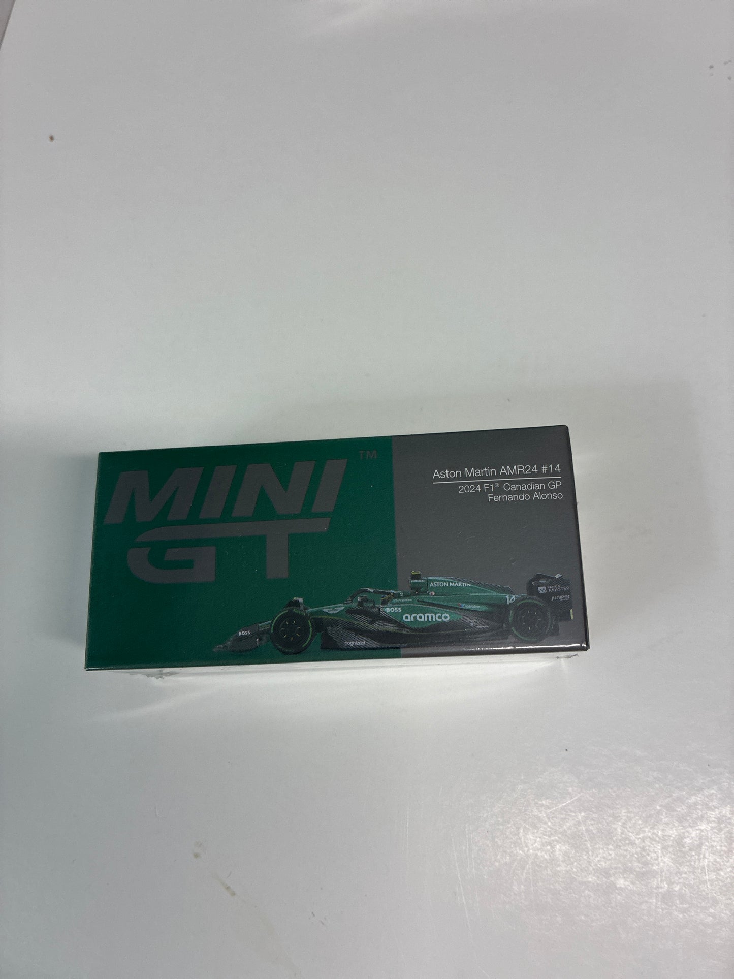 Mini GT 1/64 Aston Marton AMR24 #14 2024 F1 Canadian GP Fernando Alonso Green - MGT01113