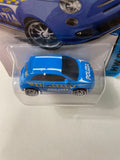 Hot Wheels 1/64 Fiat 500 Polizia Blue - Damaged Card