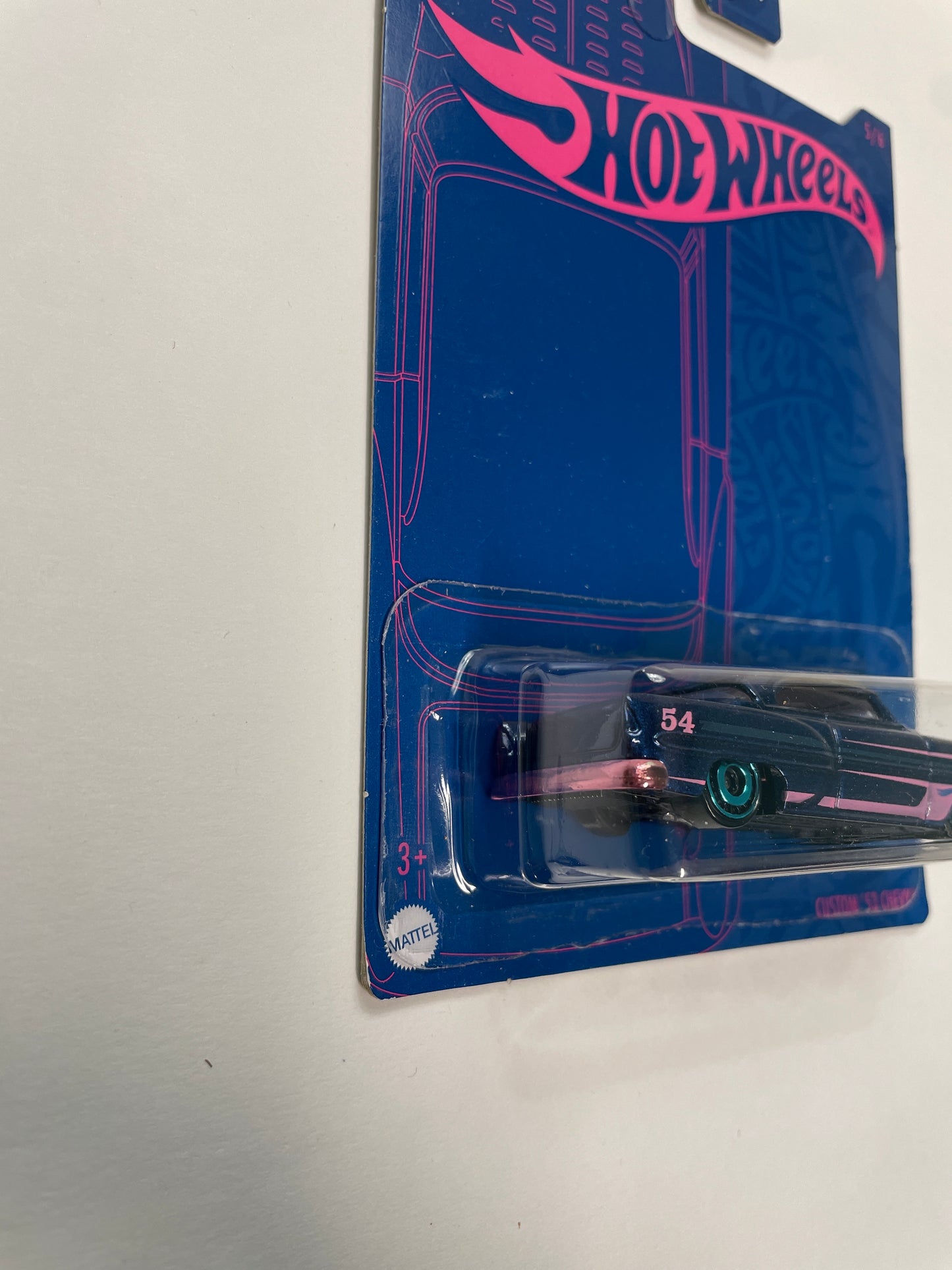 Hot Wheels 1/64 2022 Satin Blue & Pink Custom ‘53 Chevy Blue - Damaged Box