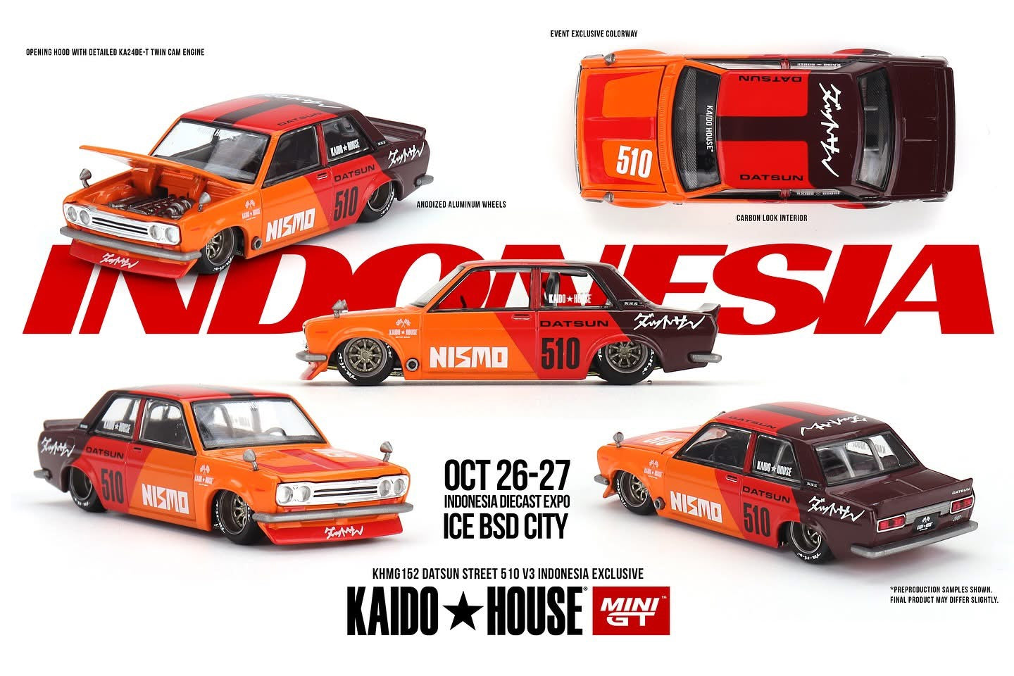 KAIDO★HOUSE 1/64 インドネシア限定　ダットサン　510 Amazon | トゥルースケール KAIDO HOUSE x ミニGT 1/64