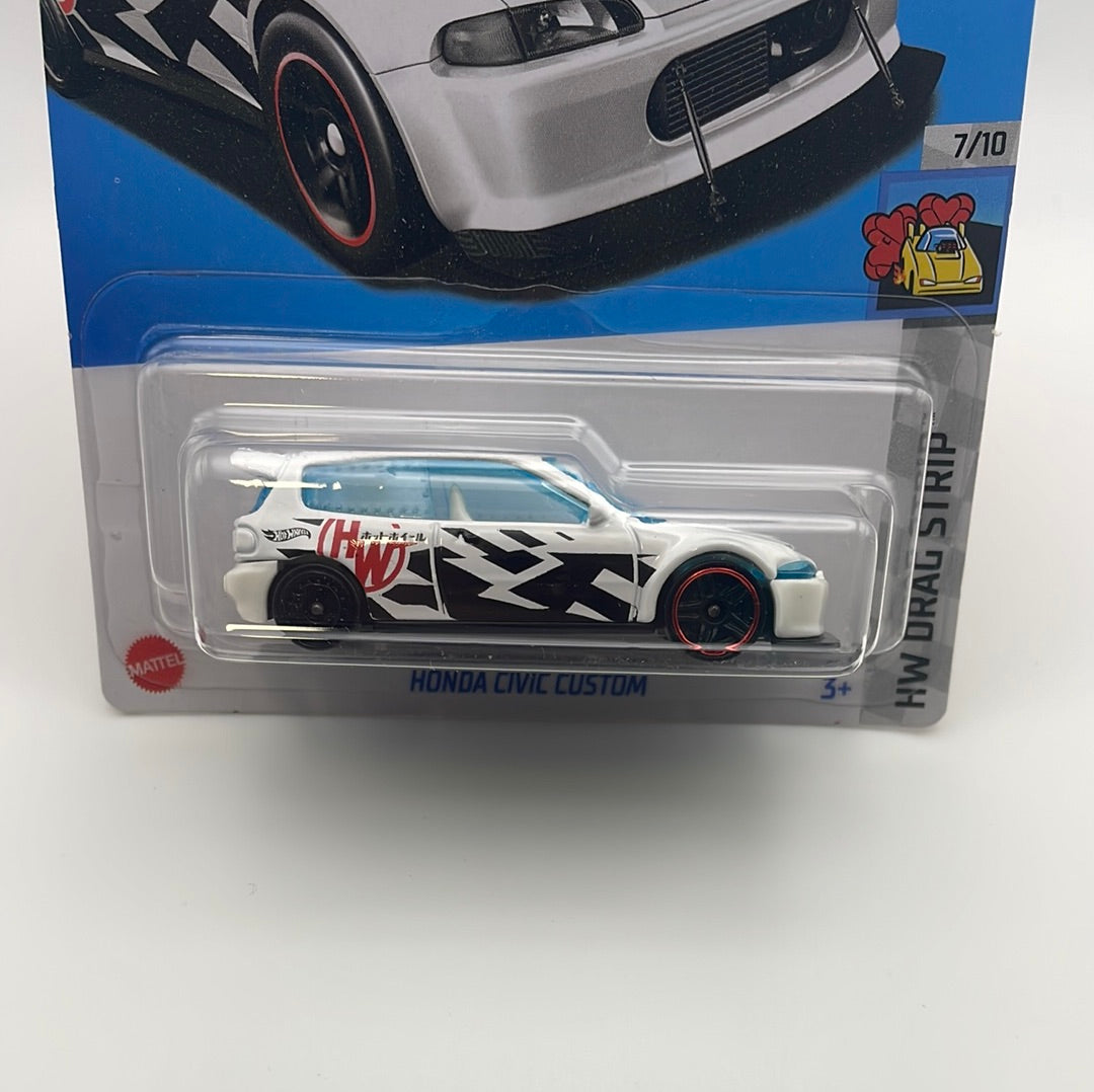 *Japan Card* Hot Wheels 1/64 Honda Civic Custom White - Damaged Card