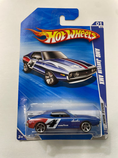 Hot Wheels 1/64 AMC Javelin AMX Blue - Damaged Box