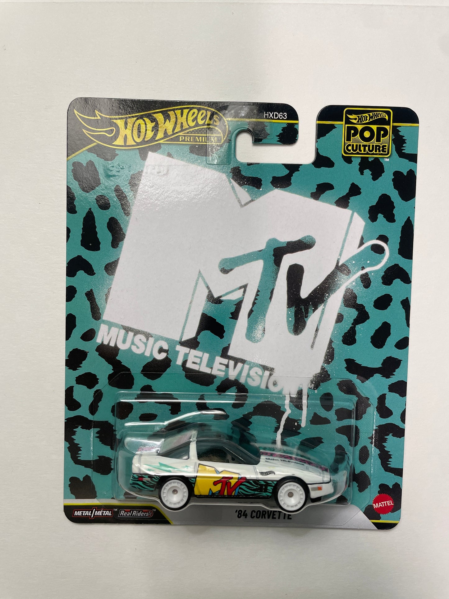 Hot Wheels 1/64 Pop Culture Music Television '84 Corvette White - JHW93