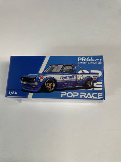 Pop Race 1/64 Pandem Datsun 620 Blue New Tooling - PR64-0217