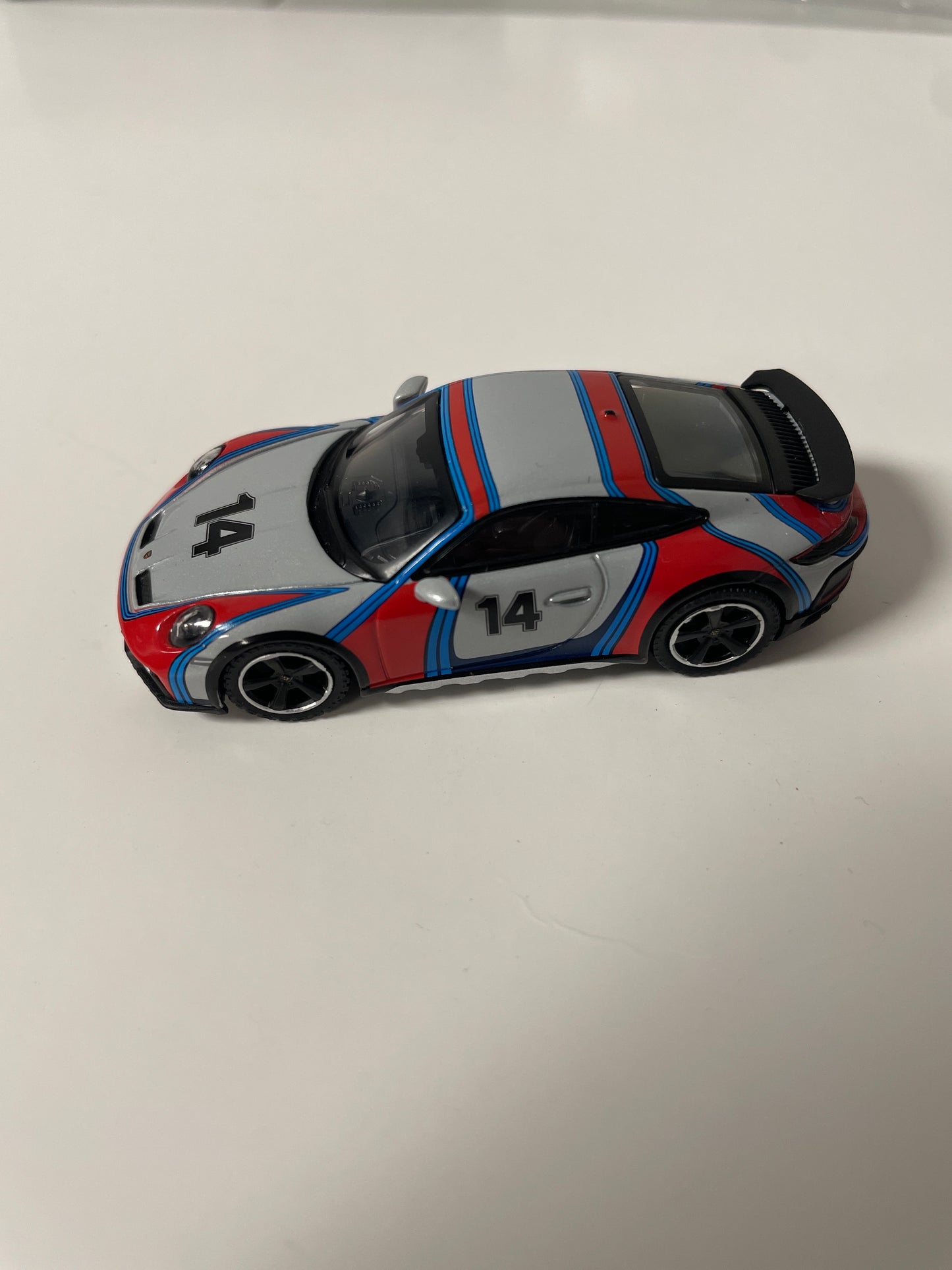 Mini GT 1/64 Porsche 911 Dakar Ice Grey Metallic "Rally 1978"  Red & Grey - MGT00964 - Damaged Car (read description)