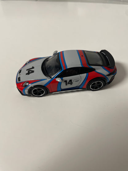 Mini GT 1/64 Porsche 911 Dakar Ice Grey Metallic "Rally 1978"  Red & Grey - MGT00964 - Damaged Car (read description)