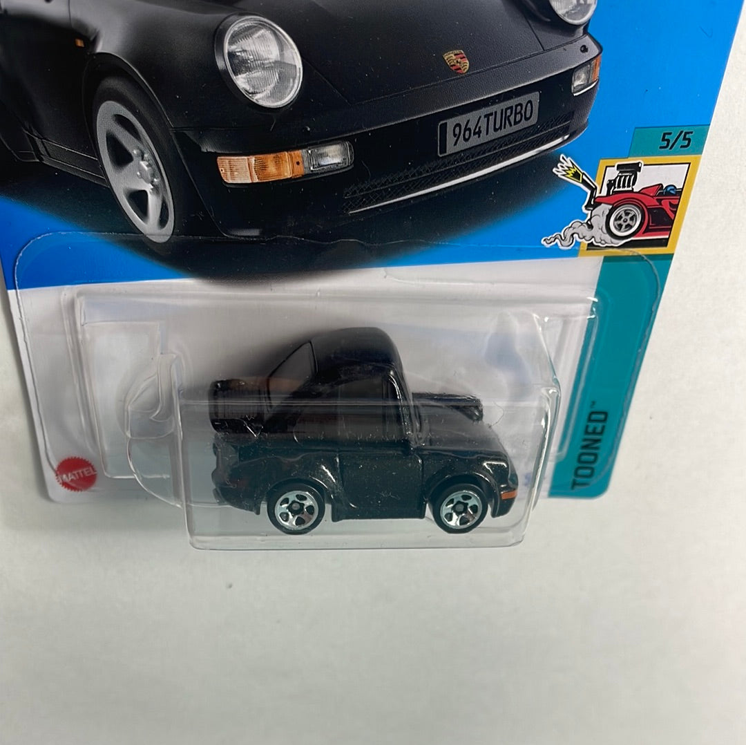 *Japan Card* Hot Wheels 1/64 Porsche 911 Turbo 3.6 (964) Black - Damaged Card