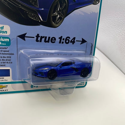 1/64 Auto World Sports Cars Version B 2020 Chevy Corvette Elkhart Lake Blue - Damaged Card