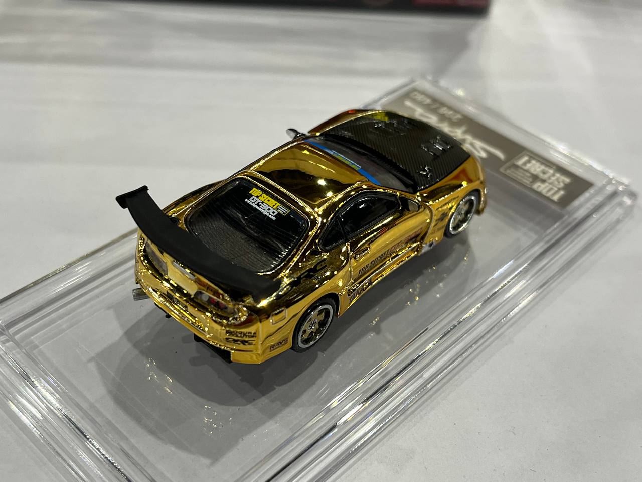 BM Creations 1/64 Top Secret GT-300 Toyota Supra (JZA80) Chrome Gold (SG Delux) - The Diecast Expo 2025 Singapore Dinner Exclusive