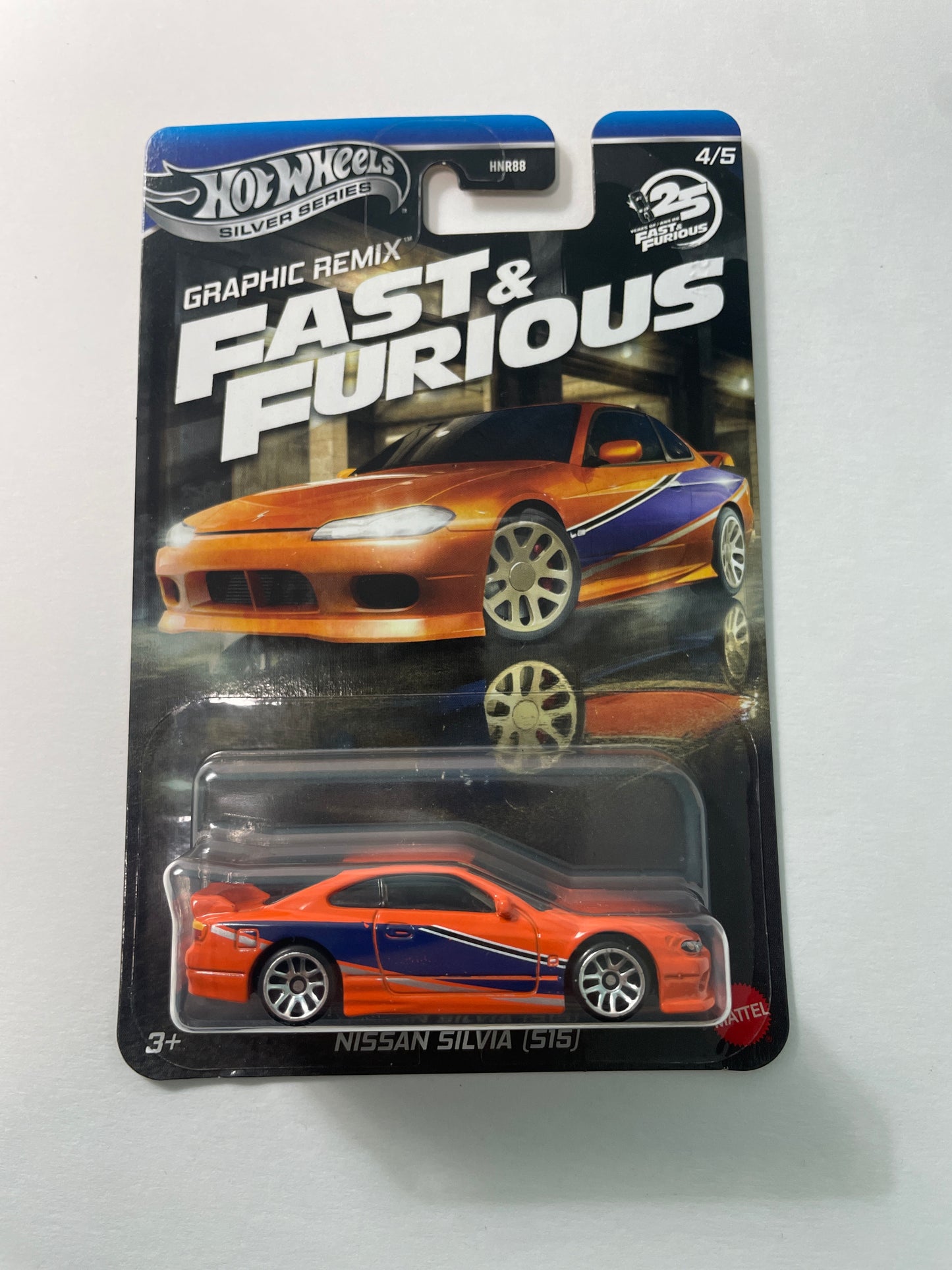 Hot Wheels 1/64 Silver Series Graphic Remix Fast & Furious Nissan Silvia (S15) Orange - JBY48