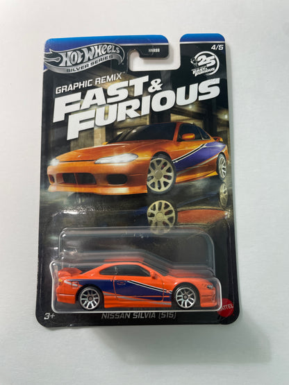 Hot Wheels 1/64 Silver Series Graphic Remix Fast & Furious Nissan Silvia (S15) Orange - JBY48