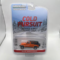 Greenlight Hollywood 1/64 Cold Pursuit 2010 Jeep Wrangler Unlimited  Orange