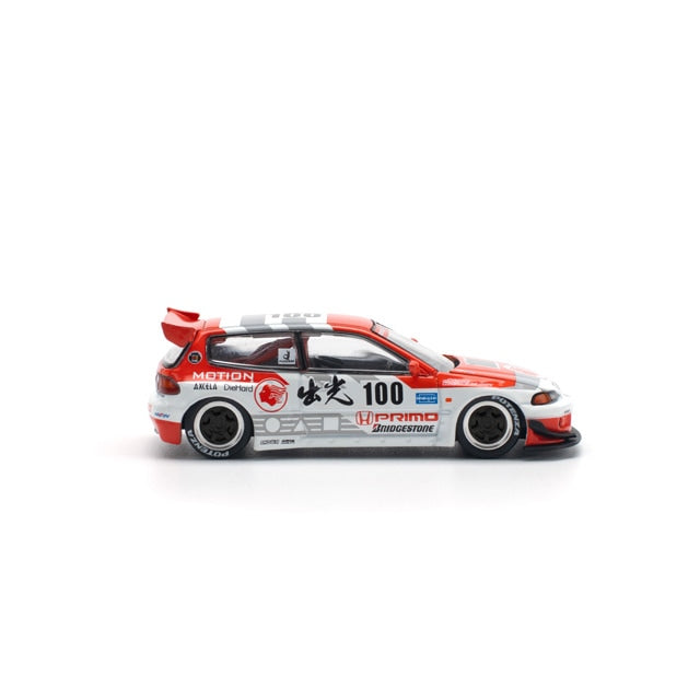 Pop Race 1/64 Honda Civic Pandem EG6 V1.5 Idemitsu Motion Infinite Red - PR64-212