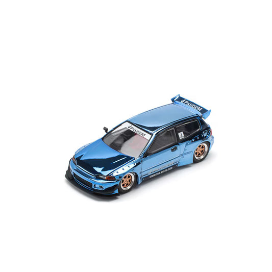 Pop Race 1/64 Pandem Honda Civic EG6 Blue Chrome - PR64-0206 - Damaged Box