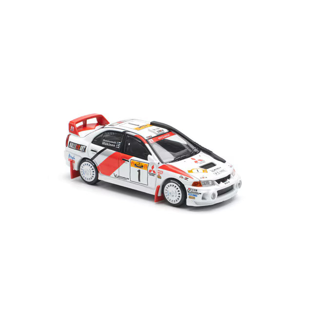 Pop Race 1/64 Mitsubushi Lancer Evolution IV Safari Rally Kenya 1998 #1 White & Red - PR64-0231