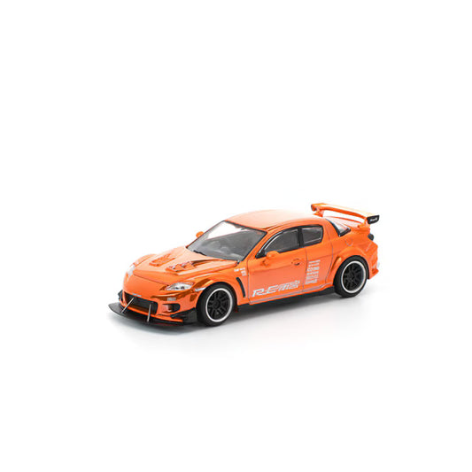 Pop Race 1/64 Mazda RX8 RE-Amemiya Widebody Chrome Orange - PR64-0281