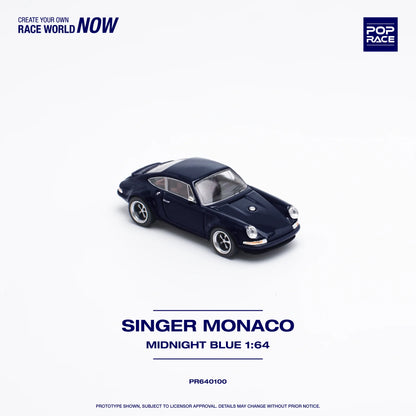 Pop Race 1/64 Porsche Singer Monaco Blue - PR64-100