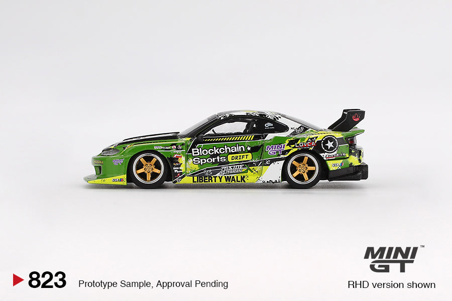 Mini GT 1/64 LB-Super Silhouette Nissan S15 SILVIA #555 V2 2024 Formula Drift Japan Green - MGT00823