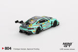 Mini GT 1/64 Porsche 911 GT3 R #28 2023 FIA GT World Cup 70th Macau Grand Prix HubAuto Racing Teal