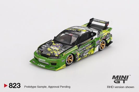 Mini GT 1/64 LB-Super Silhouette Nissan S15 SILVIA #555 V2 2024 Formula Drift Japan Green - MGT00823