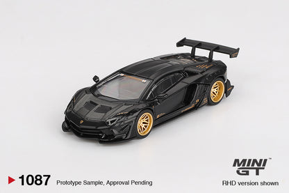 Mini GT 1/64 LB★WORKS Lamborghini Aventador Limited Edition Matte Black - MGT01087