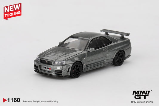 Mini GT 1/64 Nissan Skyline GT-R NISMO BNR34 CRS Version Dark Metal Gray - MGT01160 - Damaged Box