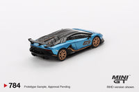 Mini GT 1/64 Lamborghini Aventador SVJ 63 Blu Aegir