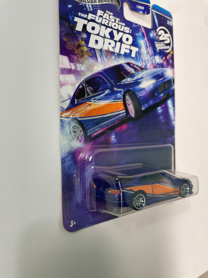 Hot Wheels 1/64 Silver Series The Fast And The Furious Tokyo Drift Nissan Silvia (S15) Blue - JKX06
