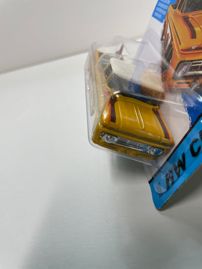 Hot Wheels 1/64 Custom ‘62 Chevy Short Card Yellow - Damaged Box
