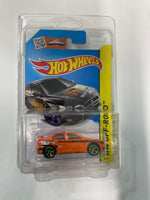 Hot Wheels 1/64 Factory custom Super Treasure Hunt 2008 Mitsubishi Lancer Evolution Orange w/ Gold Wheels- Damaged Card