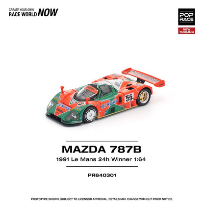 Pop Race 1/64 Mazda 787B  Le Mans 1991 Green & Orange - PR64-0301
