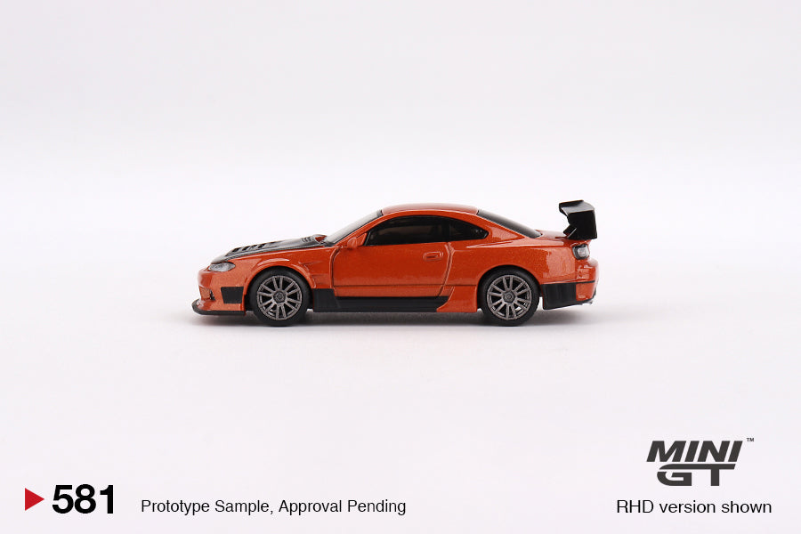 Mini GT 1/64 Nissan Silvia S15 D-MAX Metallic Orange